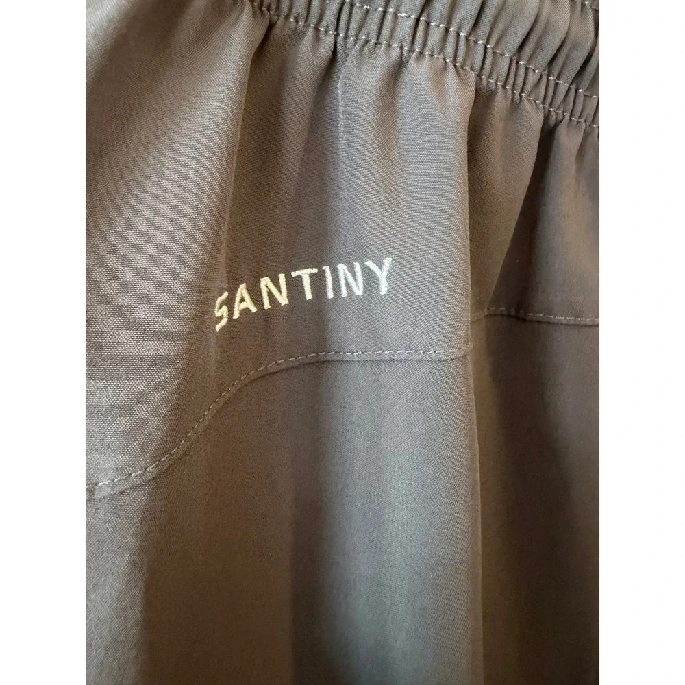 Santiny Mens XXL Gray Cargo Athletic Shorts Zipper Pockets Hiking Gym Running